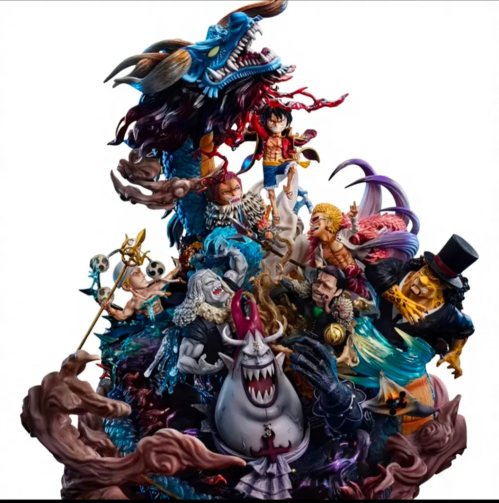 New G5 Studio One Piece Statue Monkey D Luffy Nica Teach Kaido 11 PCS Figure