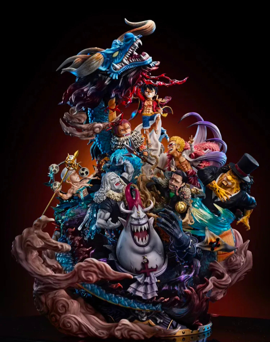 New G5 Studio One Piece Statue Monkey D Luffy Nica Teach Kaido 11 PCS Figure