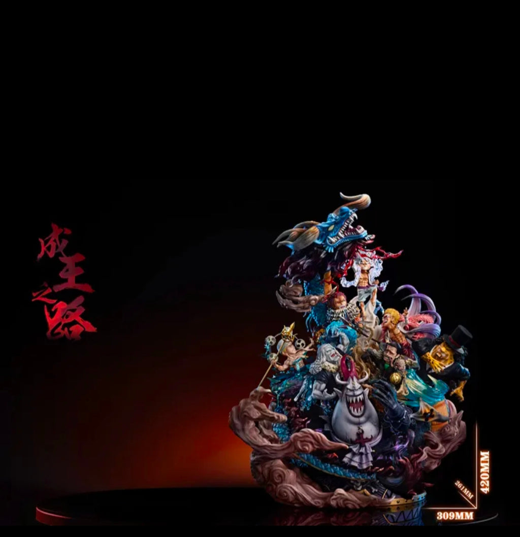 New G5 Studio One Piece Statue Monkey D Luffy Nica Teach Kaido 11 PCS Figure