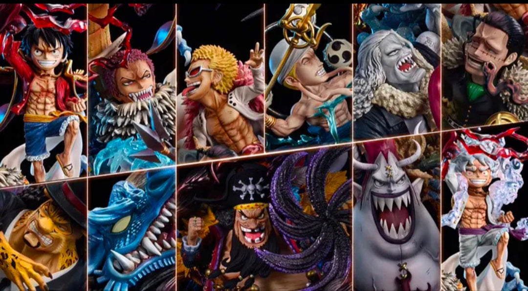 New G5 Studio One Piece Statue Monkey D Luffy Nica Teach Kaido 11 PCS Figure